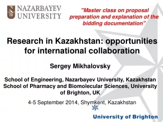 Research in Kazakhstan: opportunities for international collaboration