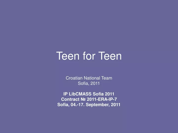 teen for teen