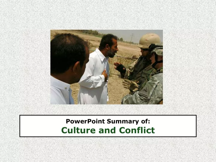 powerpoint summary of culture and conflict