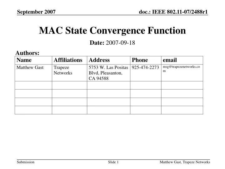 mac state convergence function