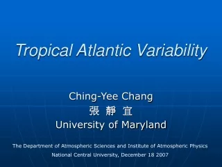 Tropical Atlantic Variability