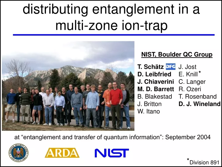 distributing entanglement in a multi zone ion trap