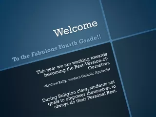 Welcome  To  the Fabulous Fourth Grade!!