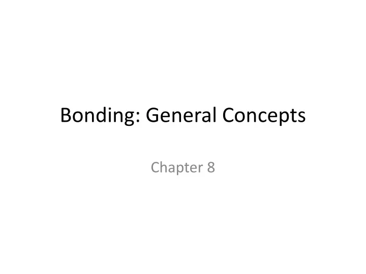 bonding general concepts
