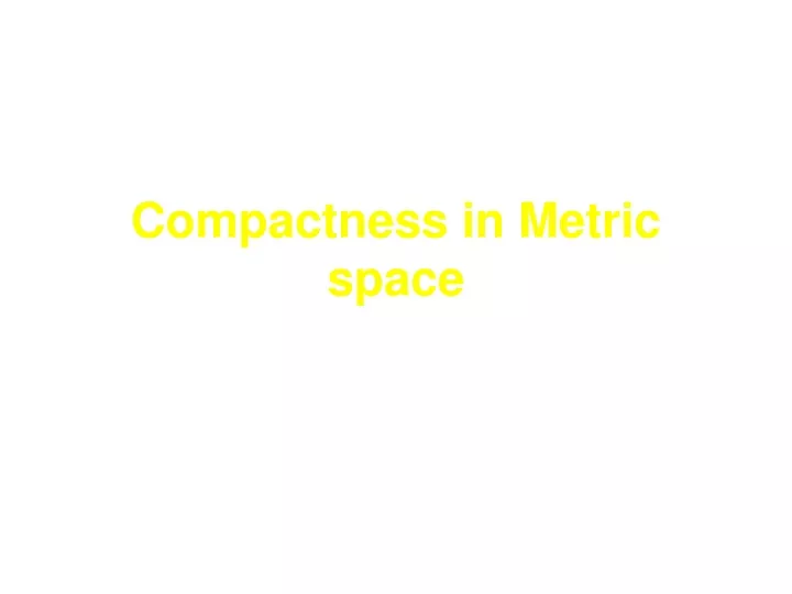 compactness in metric space