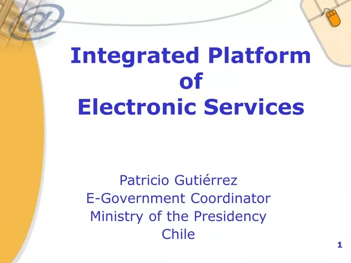 integrated platform of electronic services