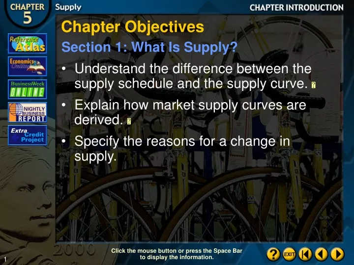 chapter objectives section 1 what is supply