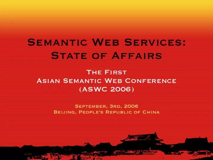 semantic web services tutorial aswc 2006 beijing