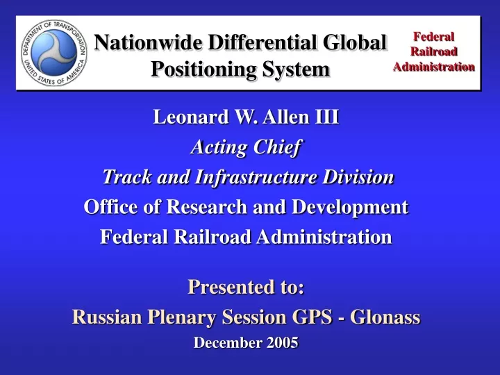 nationwide differential global positioning system