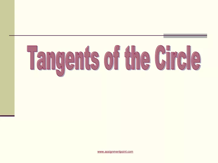 tangents of the circle