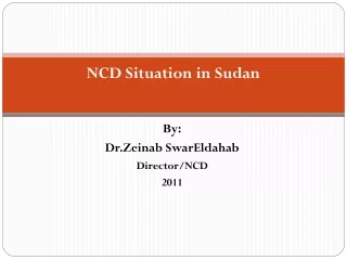 NCD Situation in Sudan