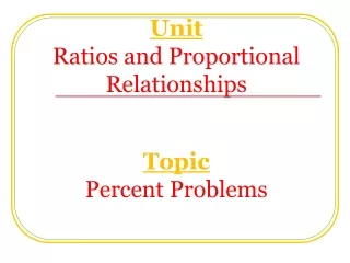 Unit Ratios and Proportional Relationships