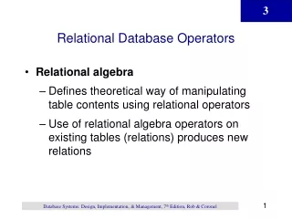Relational Database Operators