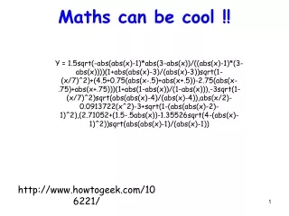 Maths can be cool !!