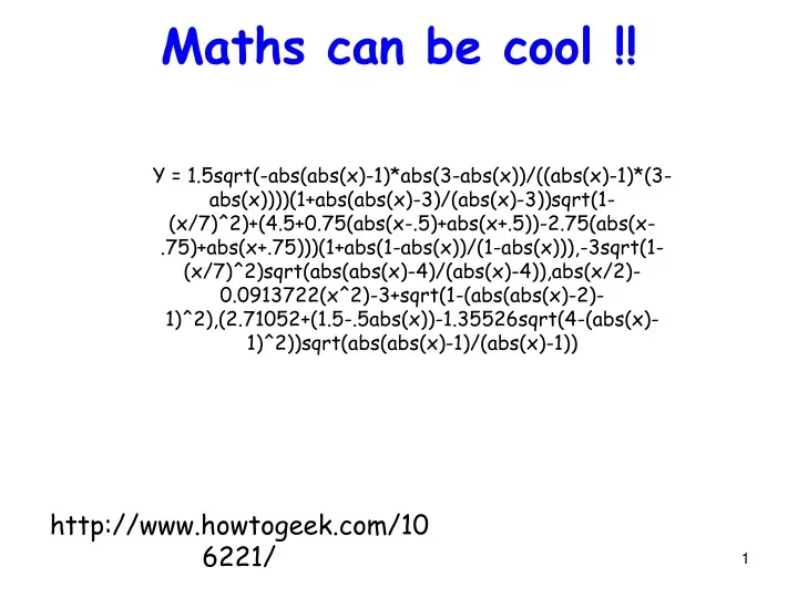 maths can be cool