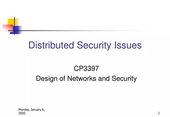 distributed security issues