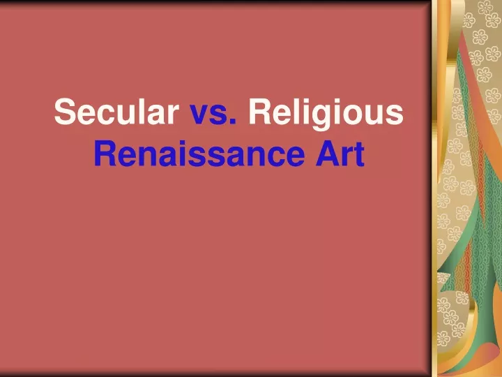 secular vs religious renaissance art