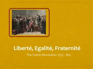 Liberté, Egalité, Fraternité