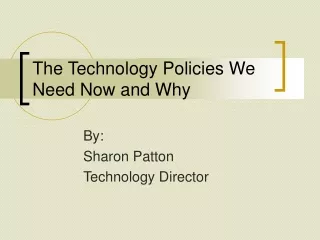 The Technology Policies We Need Now and Why