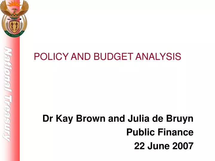 policy and budget analysis