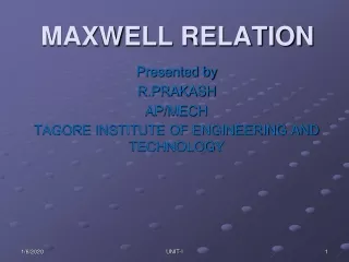 MAXWELL RELATION