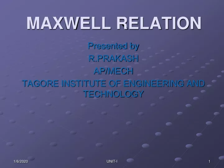 maxwell relation