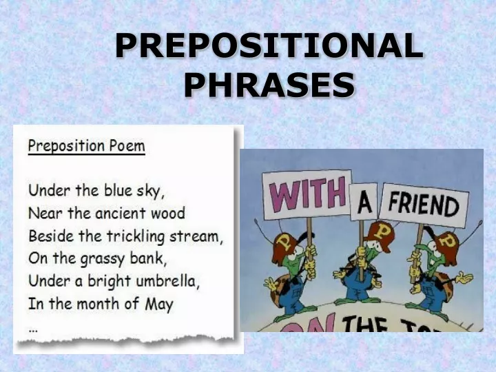 prepositional phrases