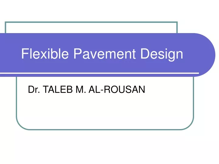 flexible pavement design