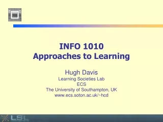 INFO 1010 Approaches to Learning