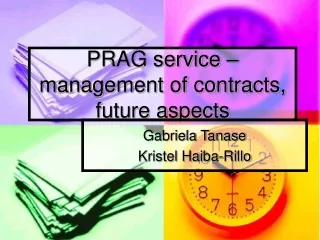 PRAG service – management of contracts, future aspects