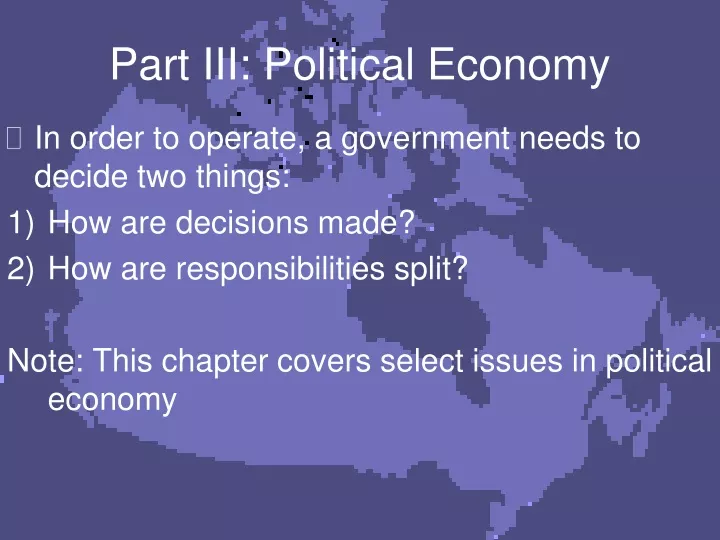 part iii political economy