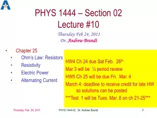 PHYS 1444 – Section 02 Lecture #10