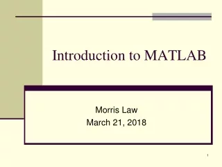 Introduction to MATLAB