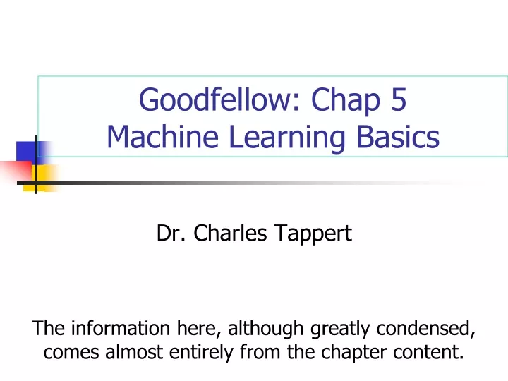 goodfellow chap 5 machine learning basics
