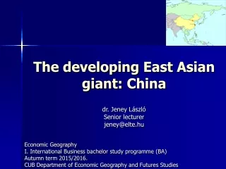 The developing  East Asian  giant:  China