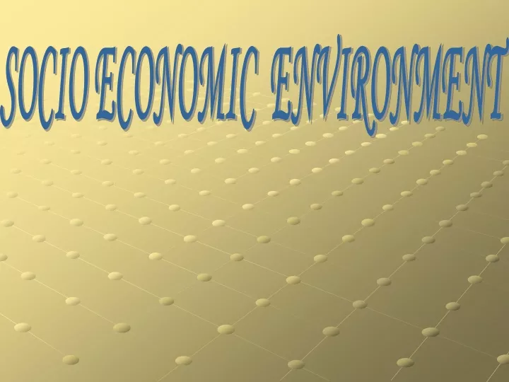 socio economic environment