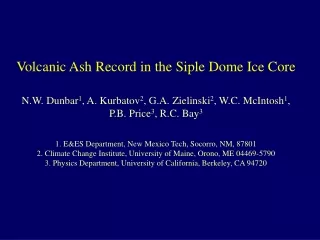 Volcanic Ash Record in the Siple Dome Ice Core