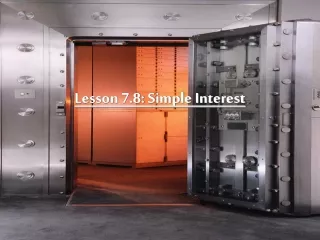 Lesson 7.8: Simple Interest