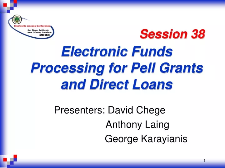 electronic funds processing for pell grants and direct loans