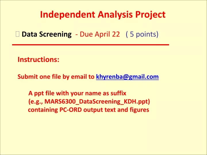 independent analysis project