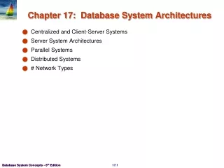 Chapter 17:  Database System Architectures