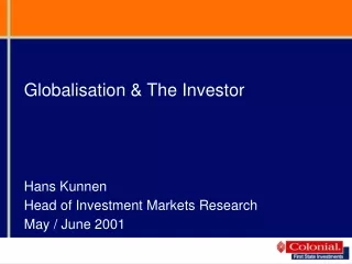 Globalisation &amp; The Investor