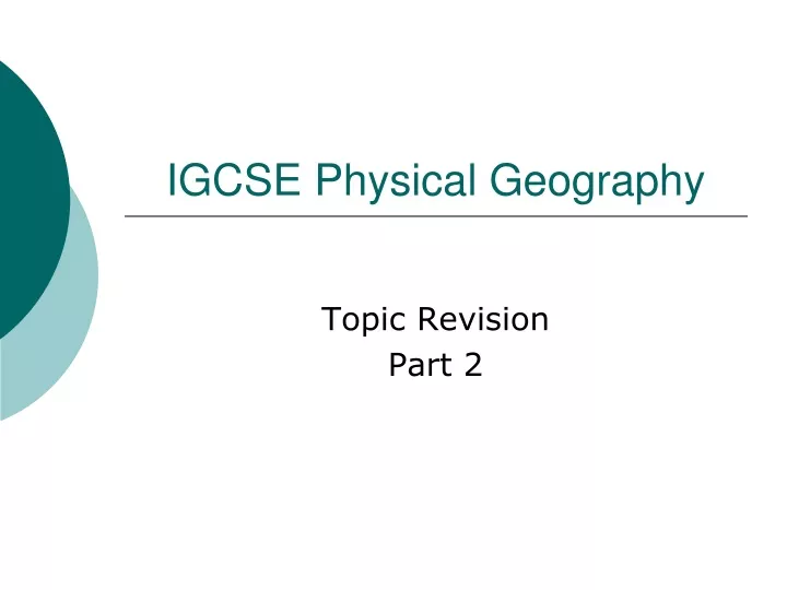 igcse physical geography