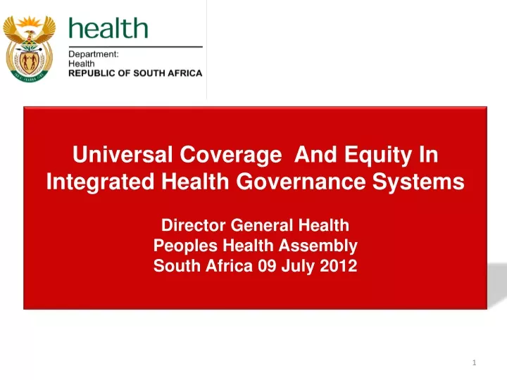 universal coverage and equity in integrated