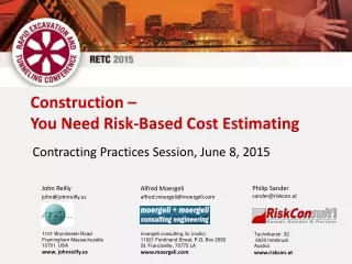 Construction –  You Need Risk-Based Cost Estimating