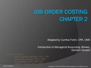 Job-Order Costing Chapter 2
