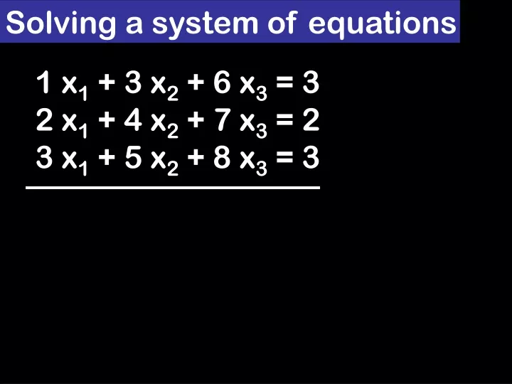 solving a system of equations