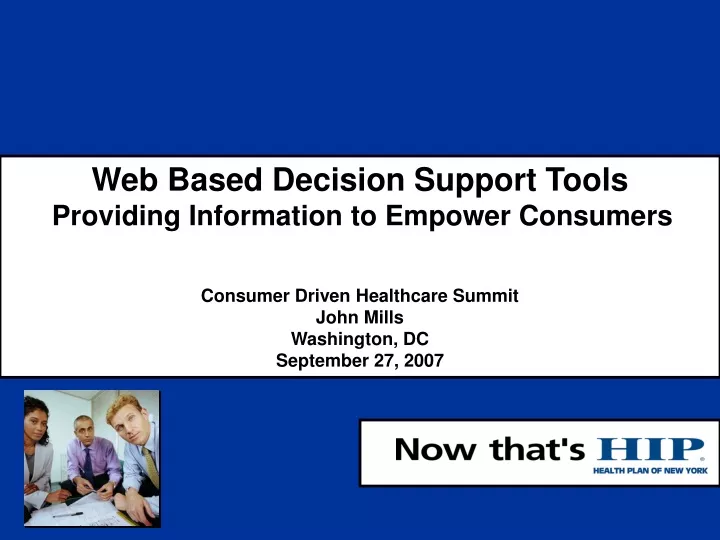 web based decision support tools providing