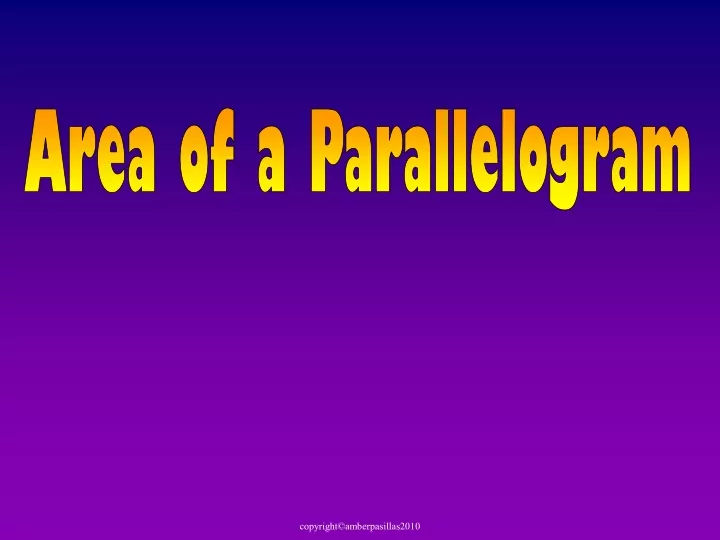 area of a parallelogram