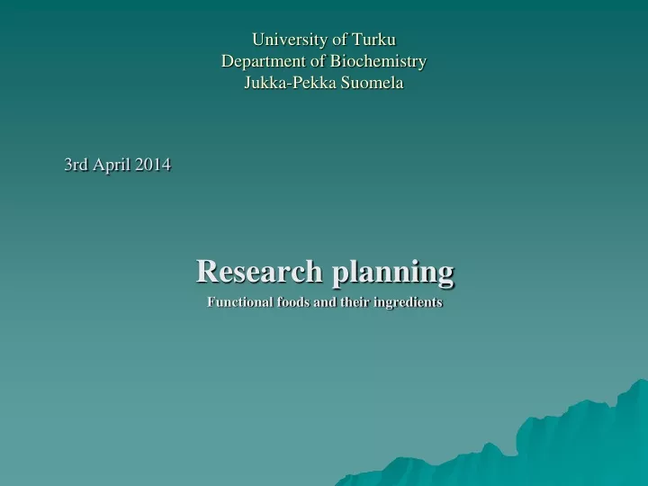 university of turku department of biochemistry jukka pekka suomela